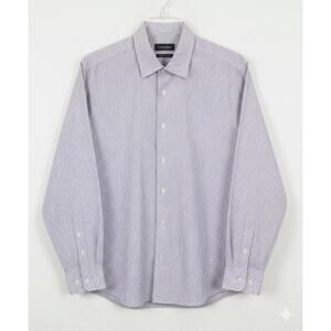 CK Calvin Klein Men's 16 32/33 Large Red Gingham Plaid Non Iron Dress Shirt